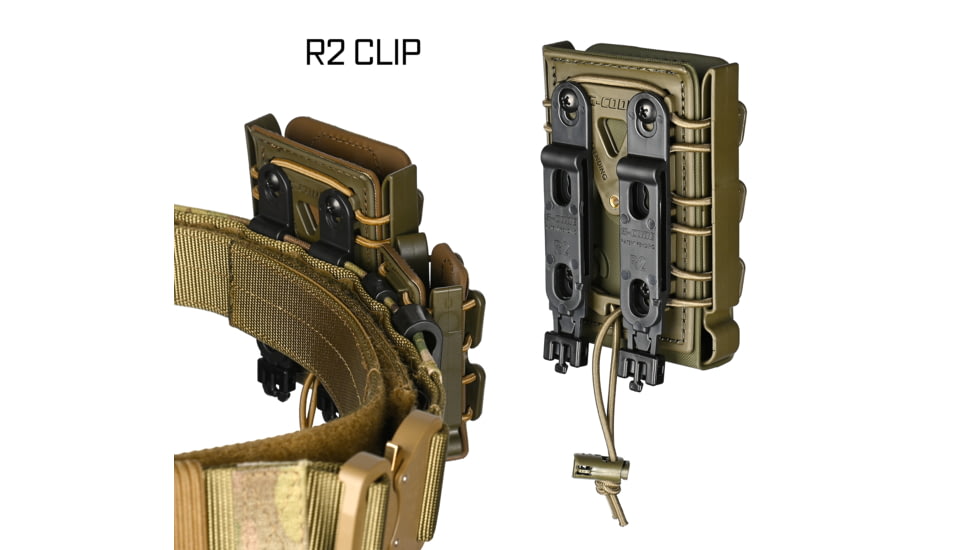 G-Code Soft Shell Scorpion Magazine Carrier Pack of 2, Rifle, R1/R2/R3 Molle &amp; Belt Mounts, Ambidextrious, Green On Black, OD Green Frame/Black Shell, Rifle, SS-R1-2PK-123-GNBK