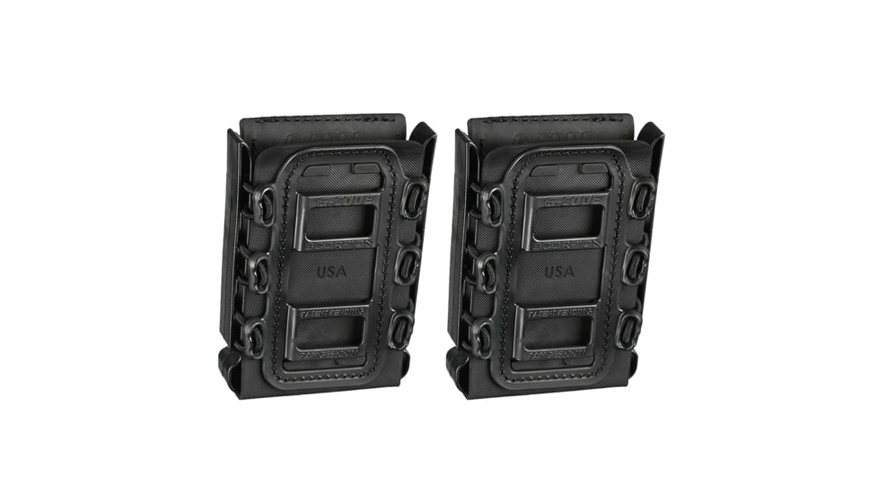 G-Code Soft Shell Scorpion Magazine Carrier Pack of 2, Rifle, R1/R2/R3 Molle and Belt Mounts, Ambidextrious, Black On Black, Black Frame/Black Shell, Rifle, SS-R1-2PK-123-BKBK