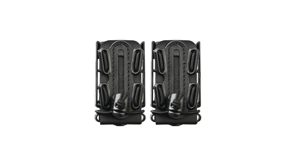 G-Code Soft Shell Scorpion Pistol Magazine Carrier Pack of 2, Short, P1/P2/P3 Molle and Belt Mounts, Ambidextrious, Black On Black, Black Frame/Black Shell, Short, SS-P2-2PK-123-BKBK