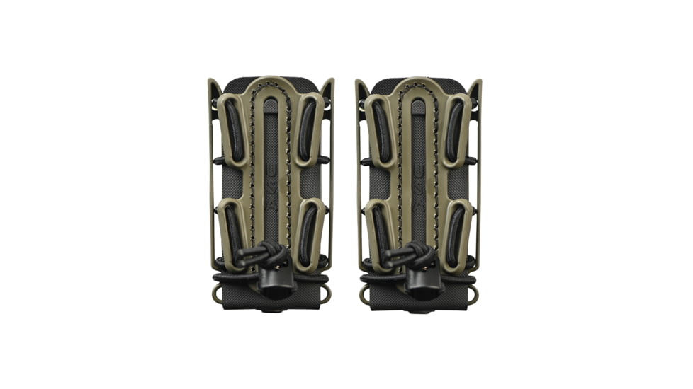 G-Code Soft Shell Scorpion Pistol Magazine Carrier Pack of 2, Tall, P1/P2/P3 Molle and Belt Mounts, Ambidextrious, Green On Black, OD Green Frame/Black Shell, Tall, SS-P1-2PK-123-GNBK