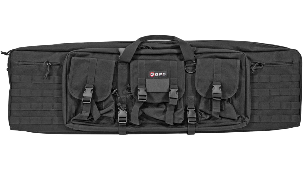 GPS Double Rifle Case Black 600D Polyester 42 L X 12.75 H X 9 W, DRC42