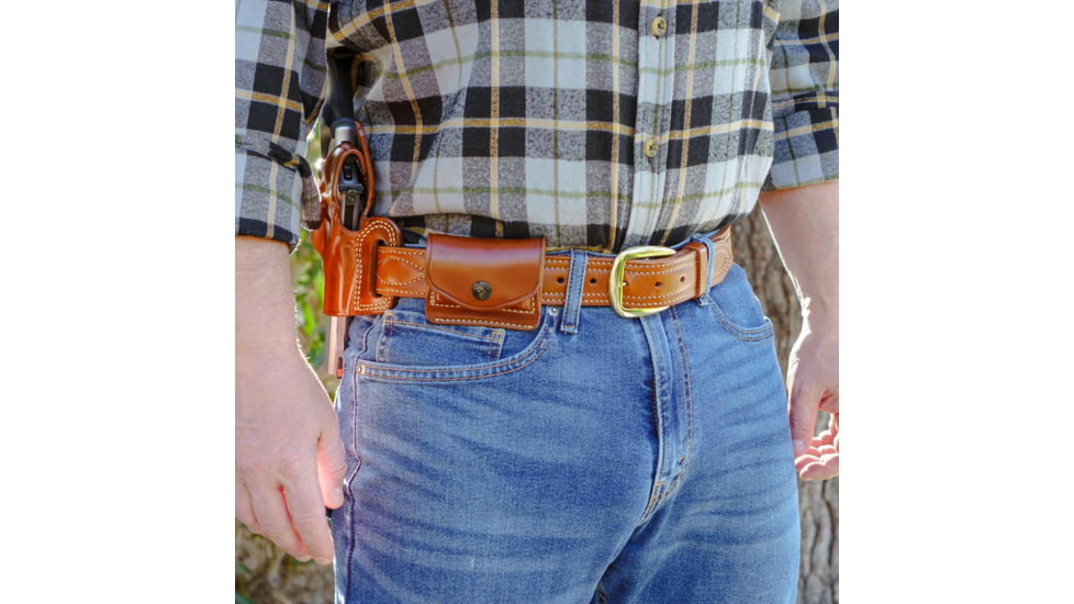 Galco 2X2X2 Ammo Carrier 2.0, Caliber .44 Magnum / Special, Caliber .45 Colt, Charter Arms Bulldog Pug .44 2 1/2in, Colt .44 Saa 4 3/4in, Taurus Raging Hunter 8 3/8in W/Scope, Ambidextrous Hand, Tan, 2X2-44