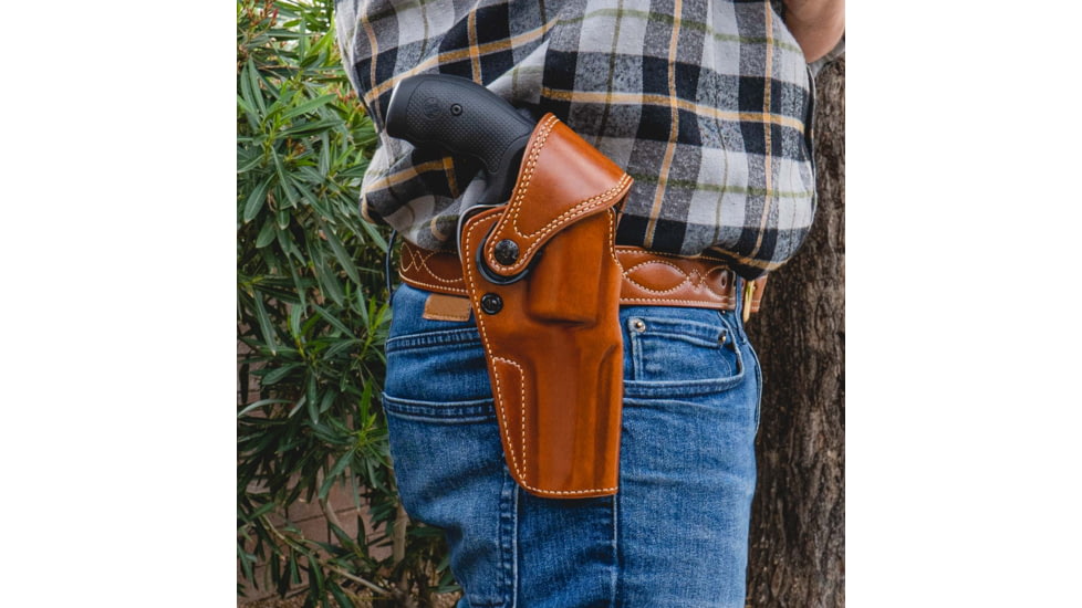 Galco Big Iron Belt Holster, Colt Python 5in, Smith &amp; Wesson L Frame M686 Plus 5in, Right Hand, Tan, BI366