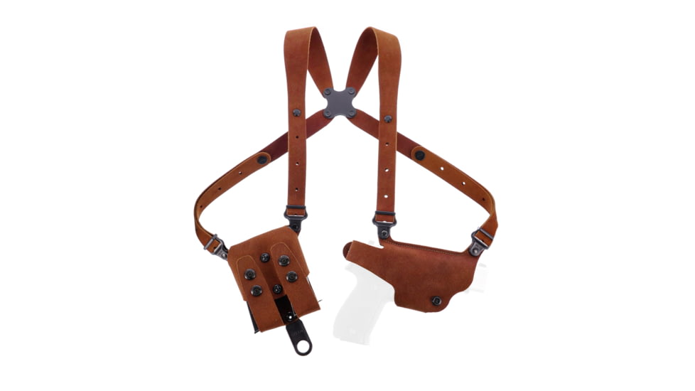 Galco Classic Lite 2.0 Shoulder System Shoulder Size Fits Chest Up To 56in Natural Leather Fits Glock 43, Right Hand, Natural, CL2-800R