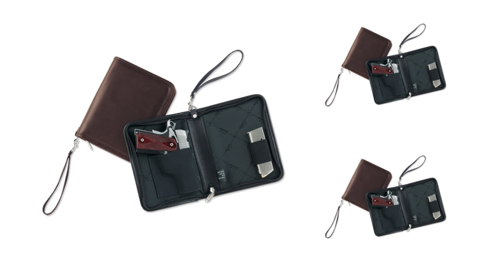 Galco Defense Planner Concealed Compact Pistol/Handgun Carrying Case/Holster, Leather, Black, Brown, Tan