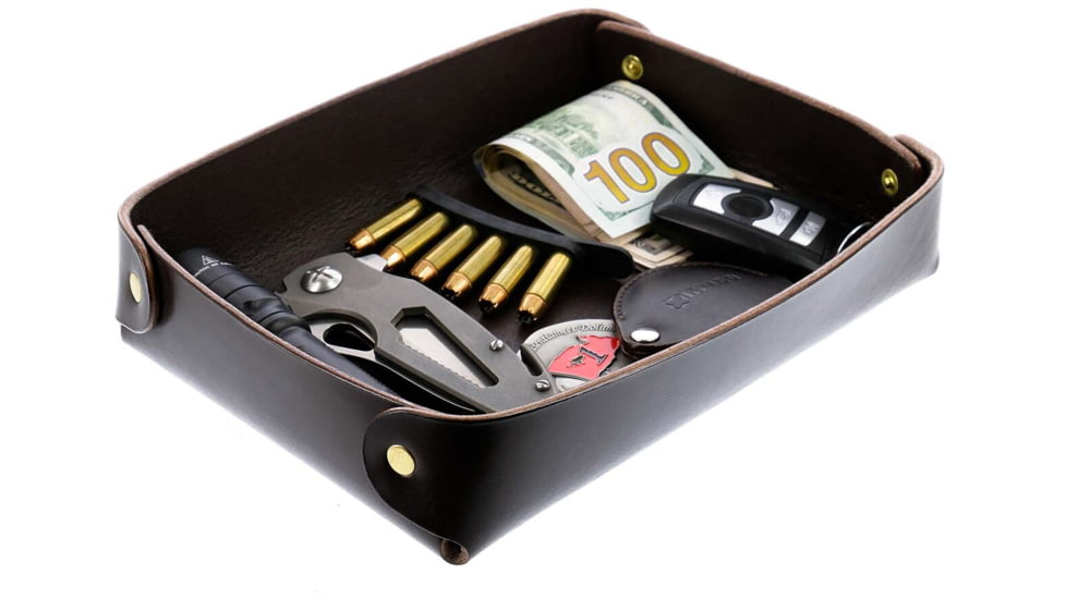 Galco EDC Rectangle Valet Tray, Dark Havana, LT828DH