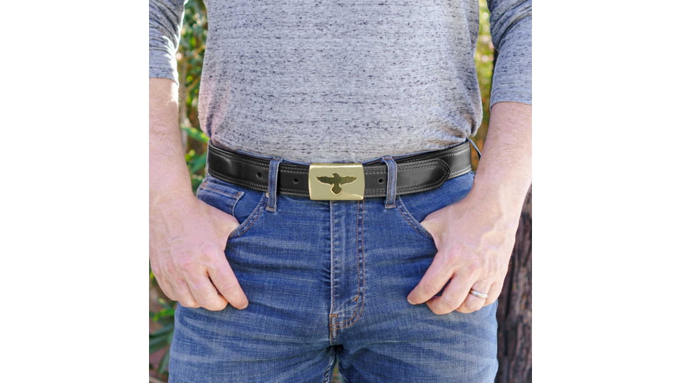 Galco SB32 1 1/2in Gunsite Raven Flat Back Buckle Holster Belt