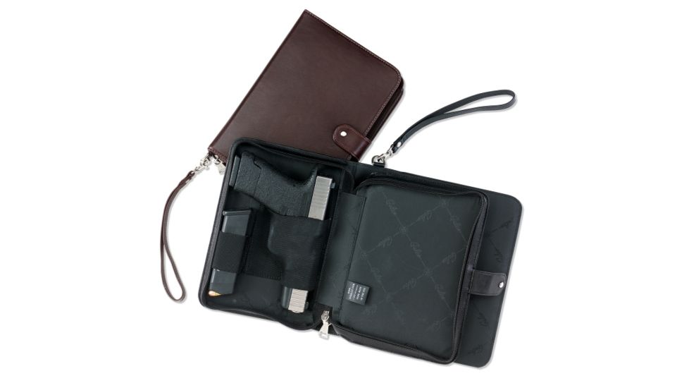 Galco Hidden Agenda Concealed Leather Gun Case w/ Day Planner - Ambidextrous, Black, Fits Multiple Firearms HAGBLK