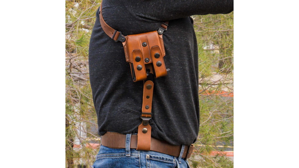 Galco Horizontal Shoulder System Tie Down Set 2.0 Full Grain Leather, Ambidextrous Hand, Tan, MC2TD