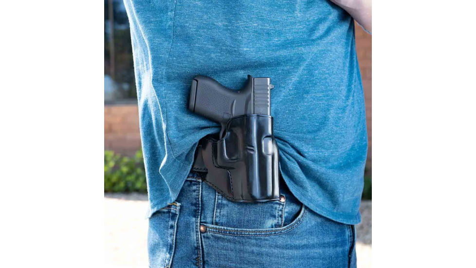 Galco Hornet Strongside/Crossdraw Belt Holster, Glock 48 No Rail, Glock 48 Mos No Red Dot, Glock 48 Mos W/Red Dot, Glock 48 W/Wo Red Dot No Rail, Smith &amp; Wesson Equalizer, Right Hand, Black, HT834RB