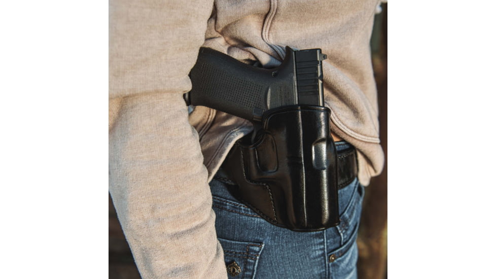 Galco Hornet Strongside/Crossdraw Belt Holster, Glock 48 No Rail, Glock 48 Mos No Red Dot, Glock 48 Mos W/Red Dot, Glock 48 W/Wo Red Dot No Rail, Smith &amp; Wesson Equalizer, Right Hand, Black, HT834RB