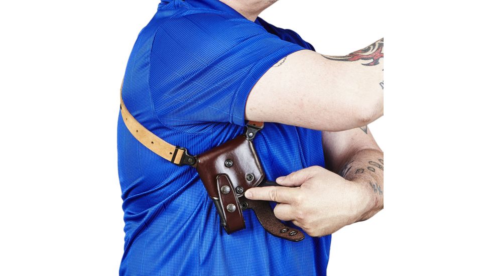 Galco Jackass Rig Shoulder System, Glock 17, Right hand, Premium Steerhide Finish, Black, JR224B