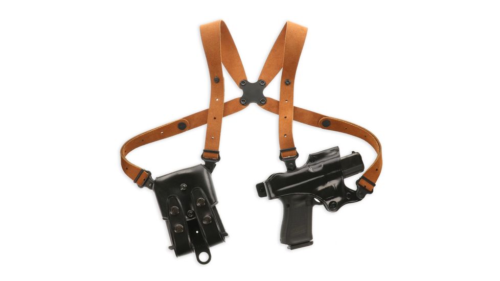 Galco Jackass Rig Shoulder System, Glock 17, Right hand, Premium Steerhide Finish, Black, JR224B