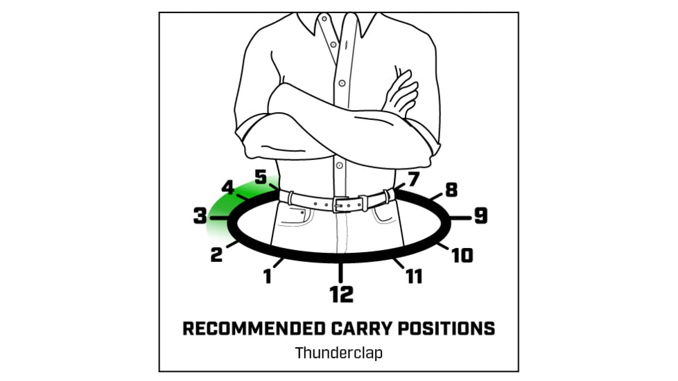 Galco Thunderclap Belt Holster, Colt 5in 1911, Kimber 5in 1911, Ruger Sr1911 5in, Smith &amp; Wesson Sw1911 5in, Springfield 5in 1911, Taurus Pt1911 5in No Rail, Wilson Combat 5in 1911, Right Hand, Black, TC212B