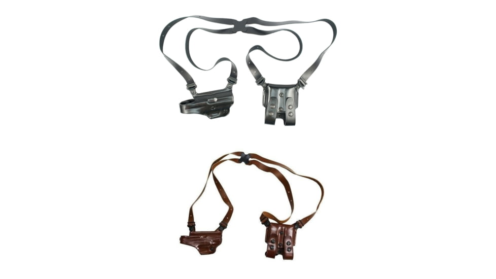 Galco Miami Classic Shoulder System for H&amp;K, Springfield, and S&amp;W Handguns, Leather, Black, Tan