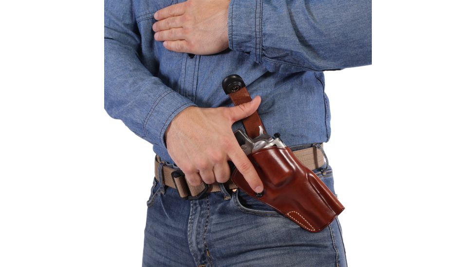 Galco DAO Strongside/Crossdraw Belt Holster, Smith &amp; Wesson Model 460 X-Frame Revolver 5in, Right, Plain, Tan, DAO190