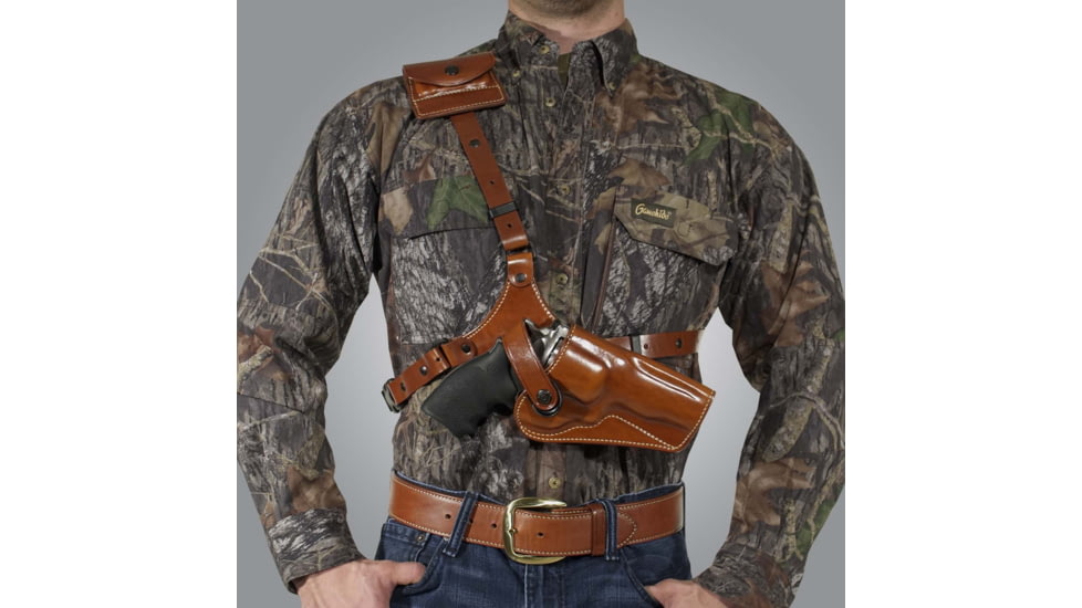 Galco VHS 4.0 Holster Shoulder Component, Colt King Cobra/Python/Trooper, Ruger GP100 Revolver, Ruger Redhawk, S&amp;W N-Frame/L-Frame, Taurus 425 Tracker/627 Tracker, Ambidextrous, Plain, Tan, GA194