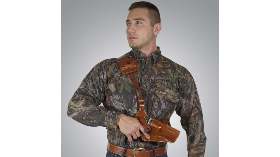 Galco VHS 4.0 Holster Shoulder Component, Colt King Cobra/Python/Trooper, Ruger GP100 Revolver, Ruger Redhawk, S&amp;W N-Frame/L-Frame, Taurus 425 Tracker/627 Tracker, Ambidextrous, Plain, Tan, GA194