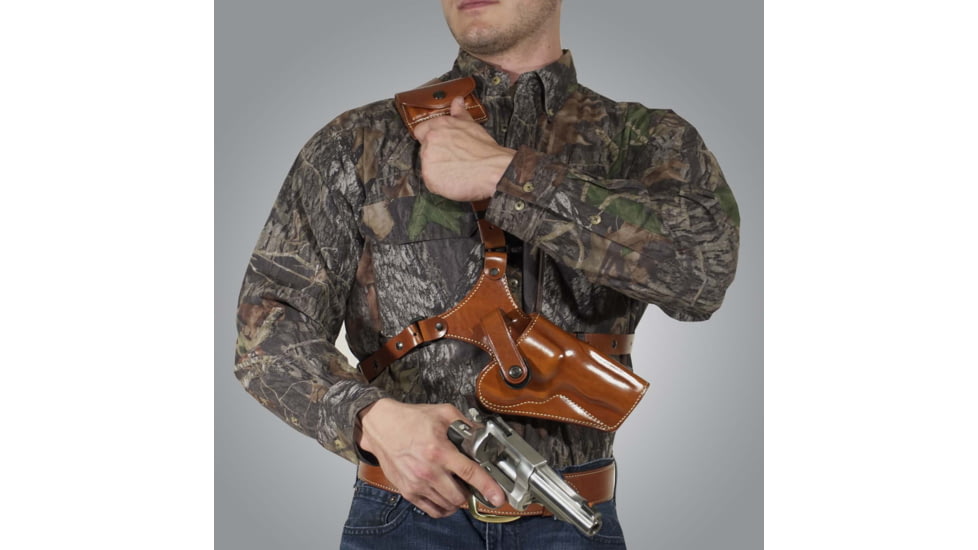 Galco VHS 4.0 Holster Shoulder Component, Colt King Cobra/Python/Trooper, Ruger GP100 Revolver, Ruger Redhawk, S&amp;W N-Frame/L-Frame, Taurus 425 Tracker/627 Tracker, Ambidextrous, Plain, Tan, GA194