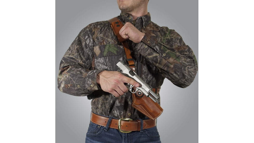 Galco VHS 4.0 Holster Shoulder Component, Colt King Cobra/Python/Trooper, Ruger GP100 Revolver, Ruger Redhawk, S&amp;W N-Frame/L-Frame, Taurus 425 Tracker/627 Tracker, Ambidextrous, Plain, Tan, GA194