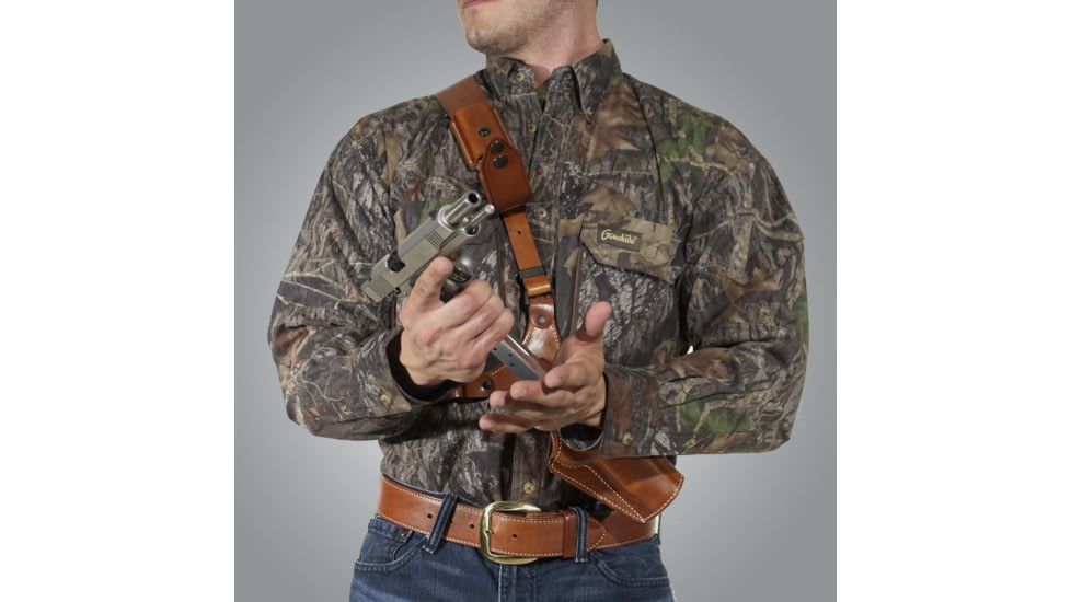 Galco VHS 4.0 Holster Shoulder Component, Colt King Cobra/Python/Trooper, Ruger GP100 Revolver, Ruger Redhawk, S&amp;W N-Frame/L-Frame, Taurus 425 Tracker/627 Tracker, Ambidextrous, Plain, Tan, GA194