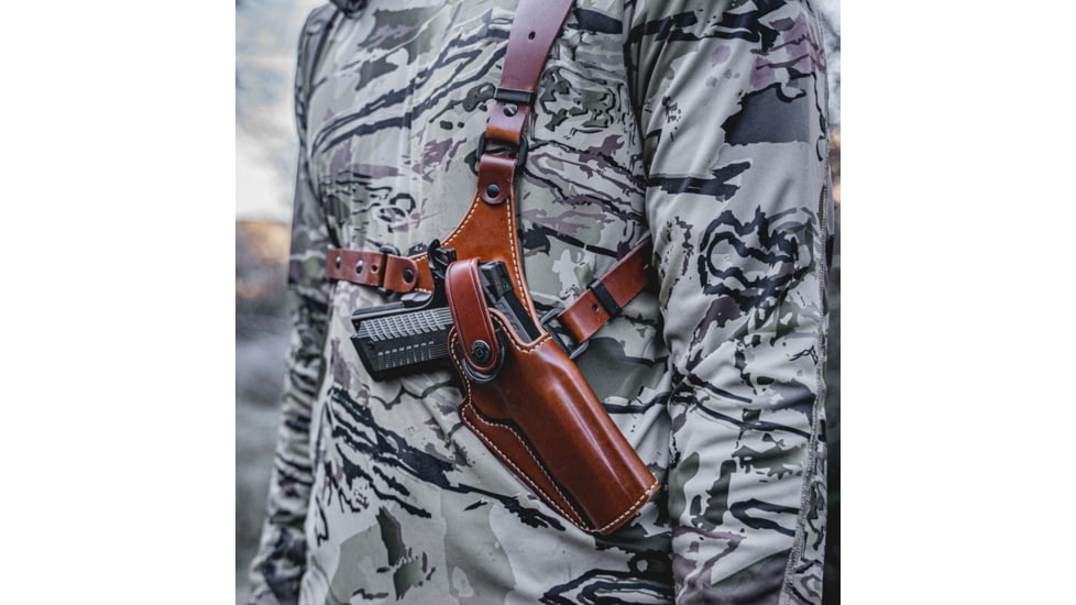 Galco VHS 4.0 Holster Shoulder Component, Colt King Cobra/Python/Trooper, Ruger GP100 Revolver, Ruger Redhawk, S&amp;W N-Frame/L-Frame, Taurus 425 Tracker/627 Tracker, Ambidextrous, Plain, Tan, GA194
