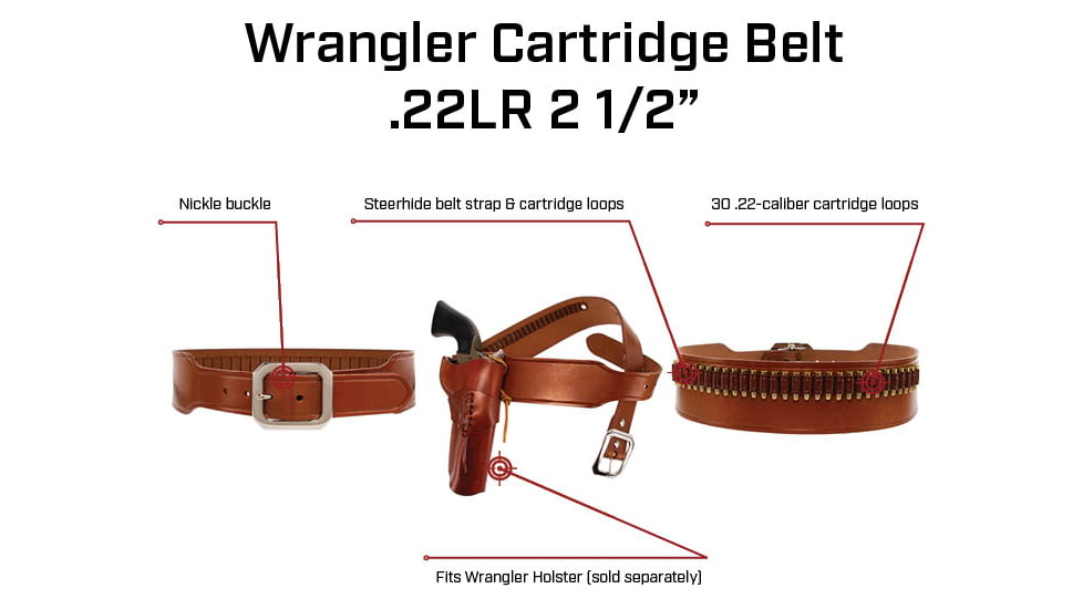 Galco Wrangler Cartridge Belt, Tan, 34, W-WR45-34