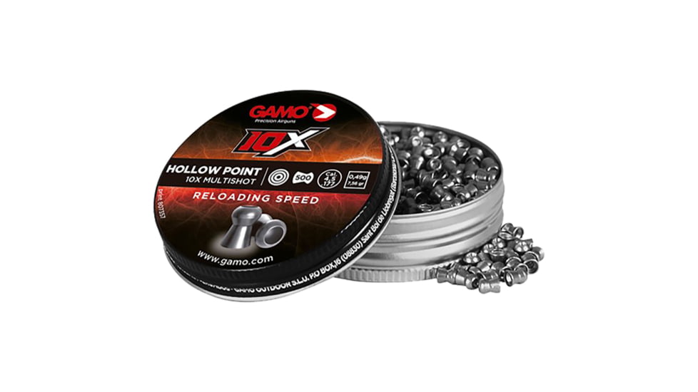 Gamo Gamo 6322546BL54 Swarm 10X 177 Hollow Point 500 Per Tin, Lead, 6322546BL54