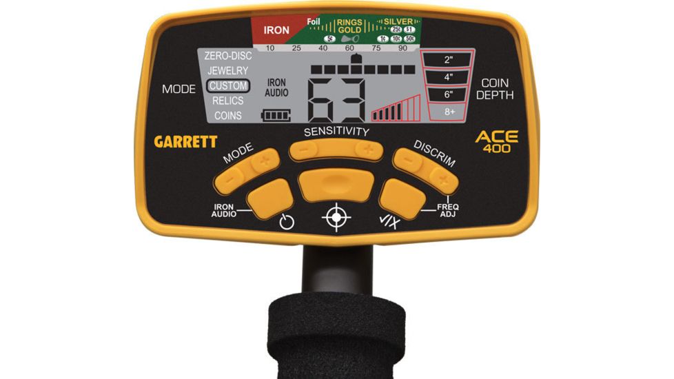 Garrett Ace 400, 8.5x11 in, Black/Yellow, Medium 1141260