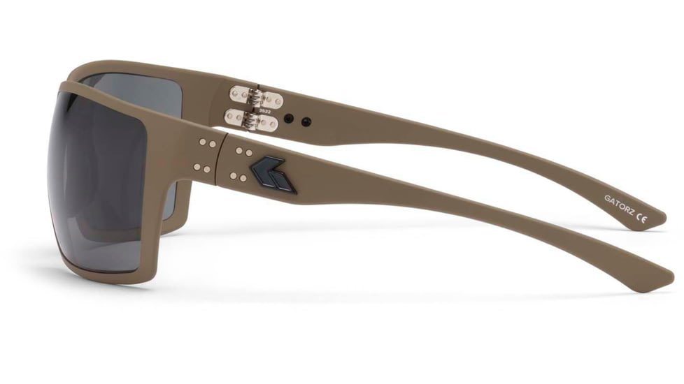 Gatorz Marauder Sunglasses, Tan Cerakote, Smoke Polar w/ Black Logo, Tan, GZ-12-311