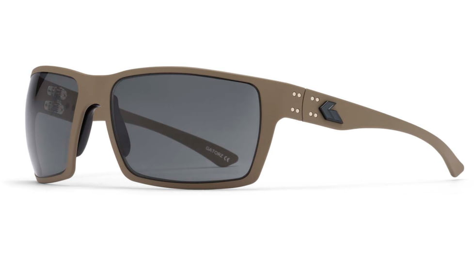 Gatorz Marauder Sunglasses, Tan Cerakote, Smoke Polar w/ Black Logo, Tan, GZ-12-311