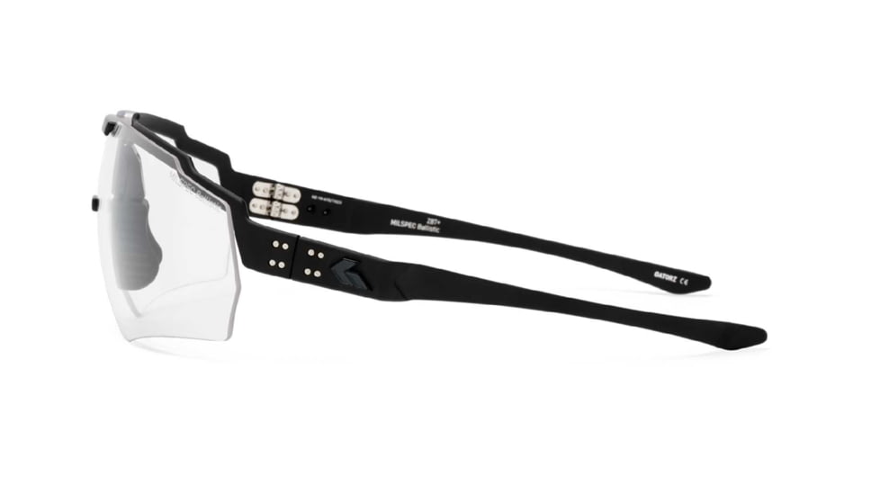 Gatorz Milspec Ballistic Z87.1 Sunglasses, Black Cerakote Frame, Clear Lens, Blackout Logo, One Size, GZ-10-402