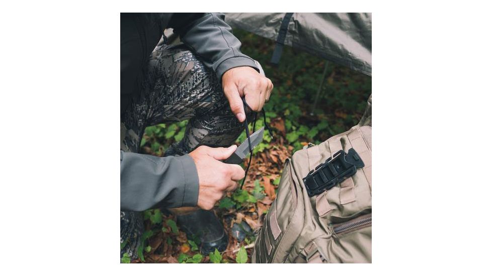 Gear Aid Kotu Tanto Survival Knife w/ Quick Release Sheath and Removable Belt Clip, Titanium-coated 3in Blade, Acetal Handle, Black MCN 62040