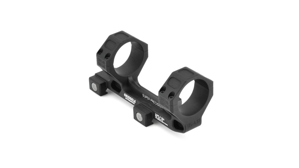 Geissele AR-15/M4 Super Precision Scope Mount, 34 mm Tube, 0 MOA, Standard, Type 3 Anodized, Black, 05-417B