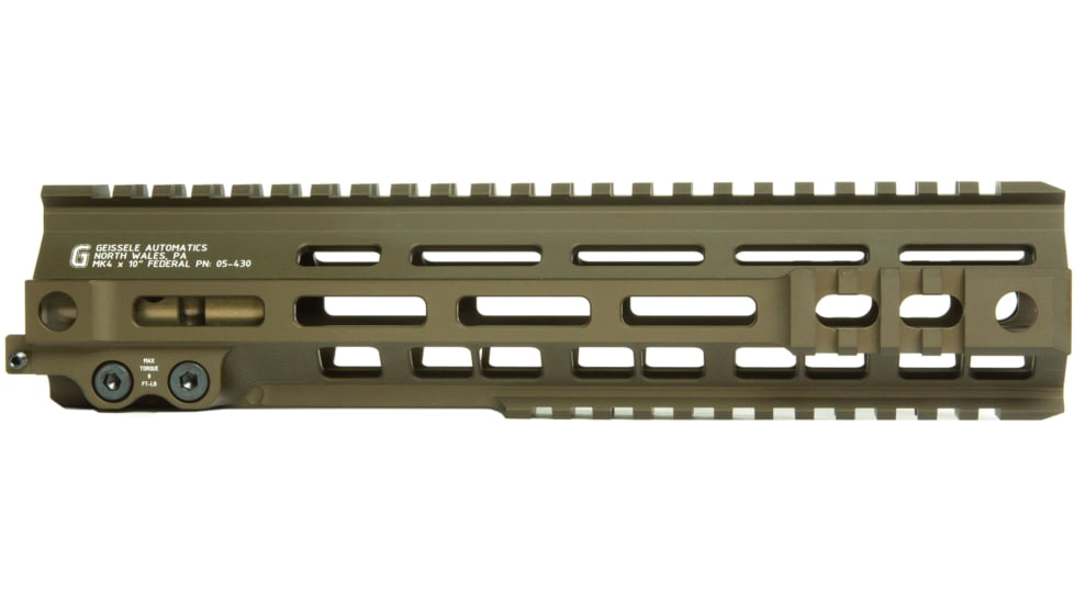 Geissele MK4 Super Federal M-Lok 10in Modular Rail, ODG, 05-430ODG