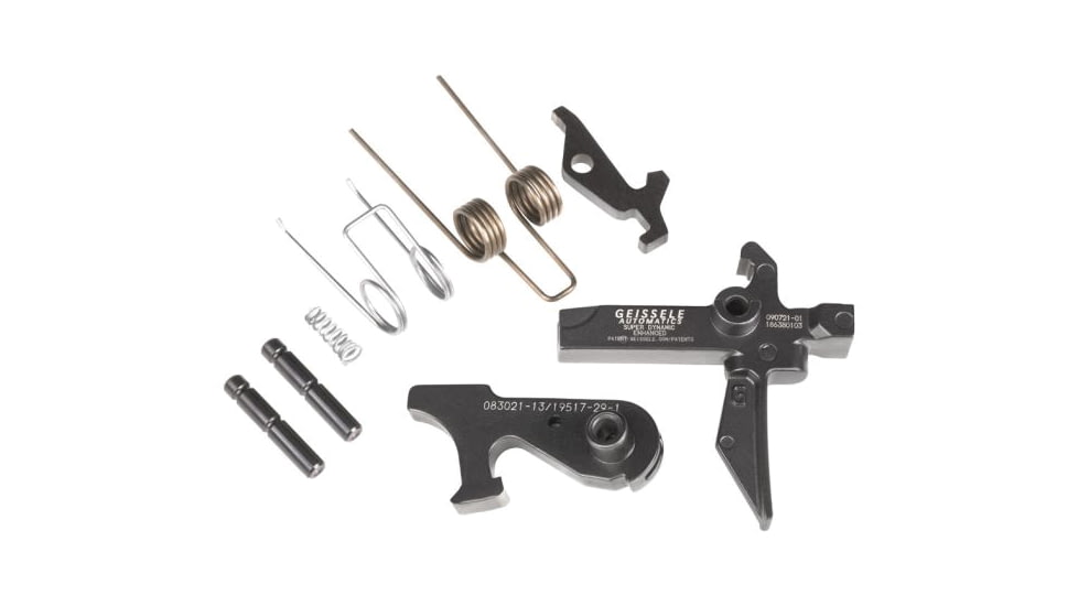 Geissele Super Dynamic AR-10/AR-15 Enhanced Trigger, Tactical Flat, 3.5 lb, Black, 05-167