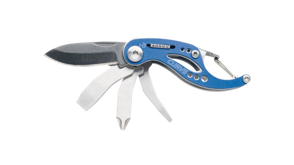 Gerber Curve Multifunction Keychain Tool, Blue - Clam Pack