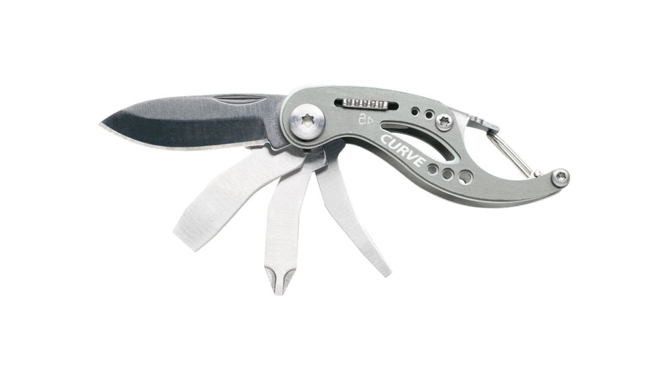 Gerber Curve Multifunction Keychain Tool, Gray - Clam Pack