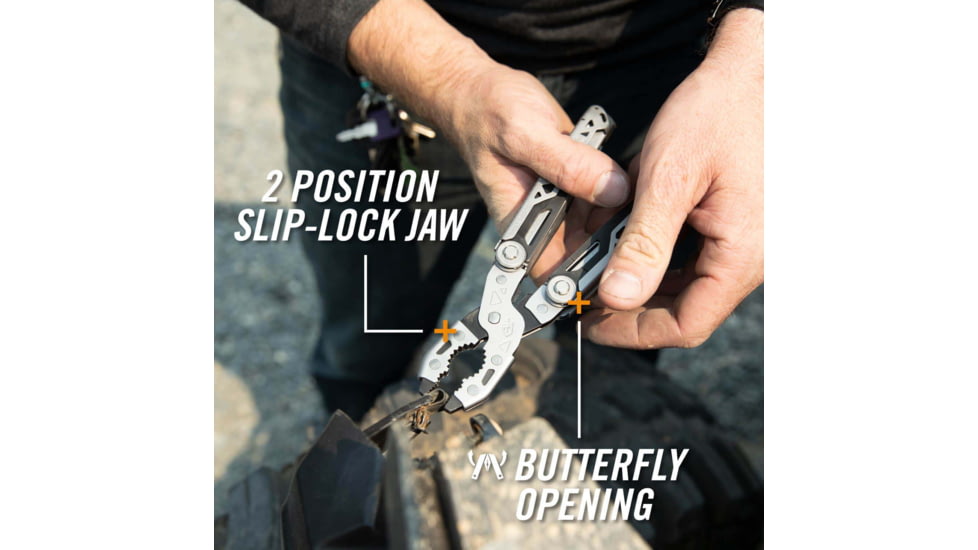 Gerber Dual-Force Multi-Tool, 3.25in Plain Edge Blade, Black Stainless Steel, 31-003585