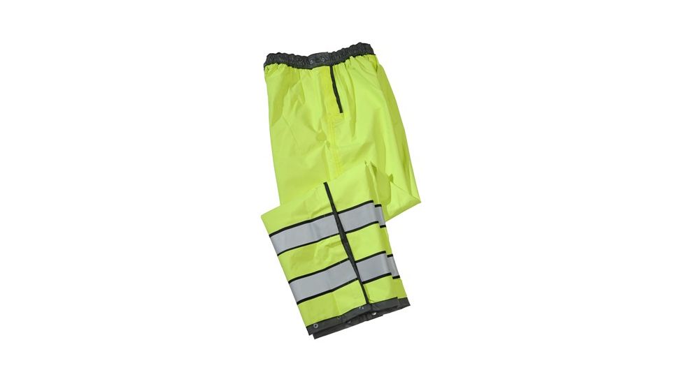 Gerber Outerwear Pro Dry Reversible Rain Pant - Ansi 107 Class E, Black - Lime, SR 70D3/L SR