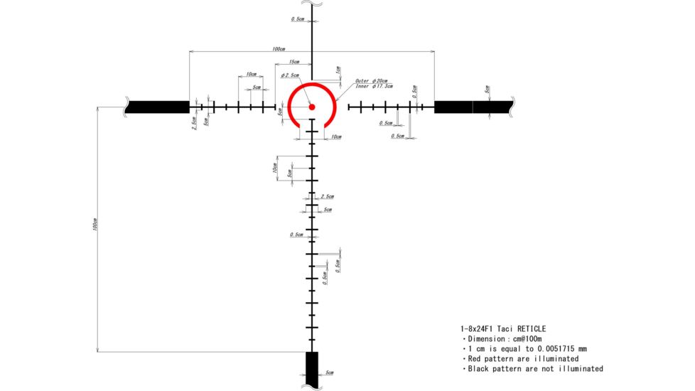 German Precision Optics GPOTAC 8X 1-8x24i Rifle Scope, Horseshoe Reticle, Black Matte RT820