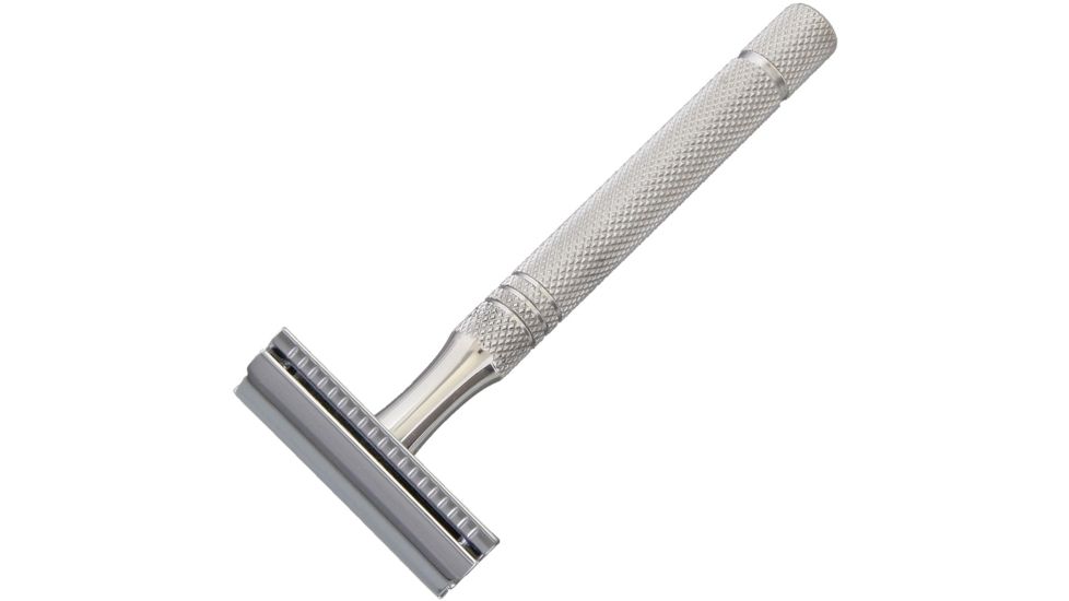 Giesen &amp; Forsthoff Gentle Shaver Safety Razor Fixed Blade Knife, 1.75in, Stainless Steel, Knurled Handle, 100 mm Blade TIM1354