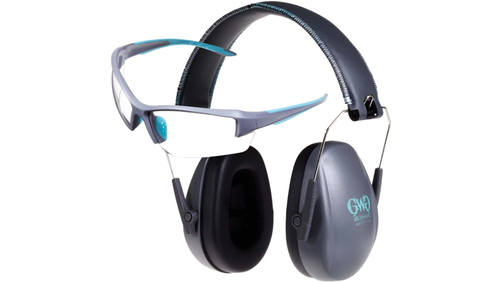Girls With Guns Assure Protective Safety Glasses &amp; Earmuffs Combo Set, Gray/Teal/Black, One Size, 2388