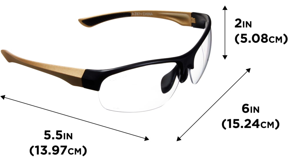 Girls With Guns Devotee Protective Shooting Safety Glasses, Gold/Brown Frame, Clear Lenses, One Size, 2371