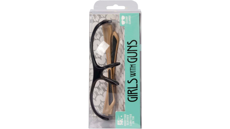 Girls With Guns Devotee Protective Shooting Safety Glasses, Gold/Brown Frame, Clear Lenses, One Size, 2371