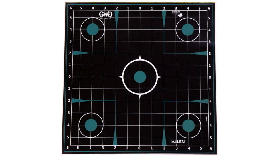 Girls With Guns Gwg Splash Adhesive Sight Grid Target, Teal/Black, 12X12, 15280
