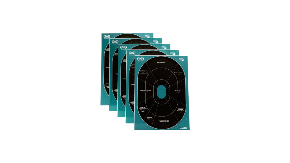 Girls With Guns Gwg Splash Self-Adhesive Oval Handgun Trainer Paper Target, Teal/Black, 12X18, 15283