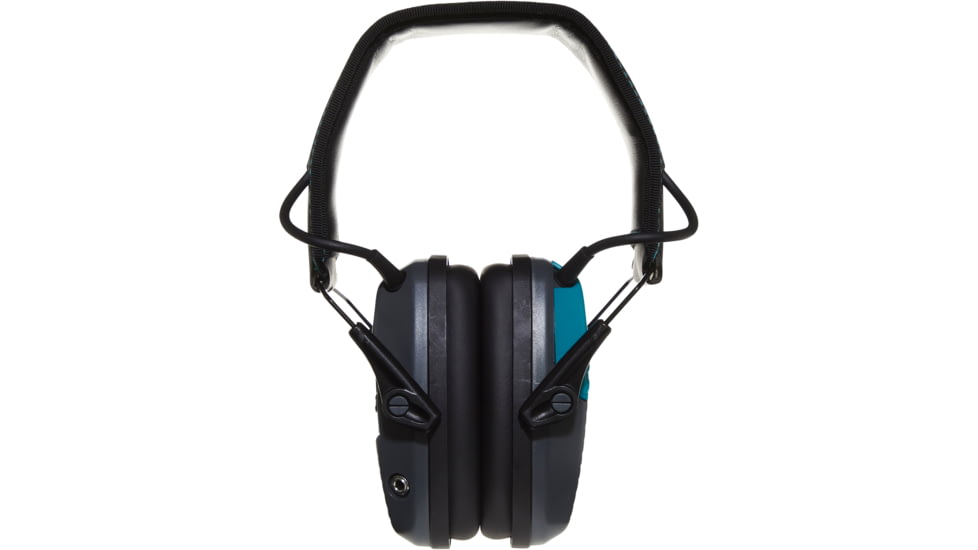 Girls With Guns Shield Low-Profile Electronic Earmuffs, 24 dB NRR, ANSI S3.19 &amp; CE EN352-1 Hearing Protection Rated, Gray/Teal/Black, One Size, 2348