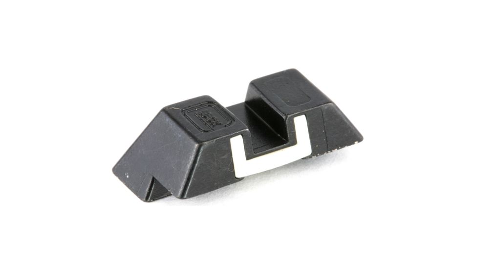 Glock 6.5mm G17/19/22/23/24/26/27/31/32/33/34/35/37/38/39 Fixed Rear Steel Sight, Not G42/G43, White, 6.5mm, GLSP04197