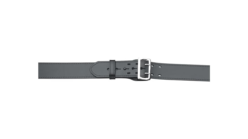 Gould &amp; Goodrich 3 Tapered Front Hi-gloss Duty Belt Nickle, Black - OUL-46